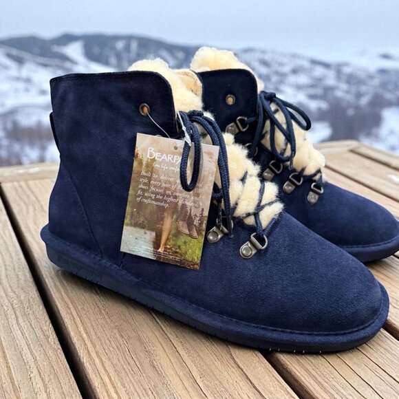 BearPaw🐻 Kerri WIDE Charcoal Lace-Up Boots - CADET - Picture 4 of 8